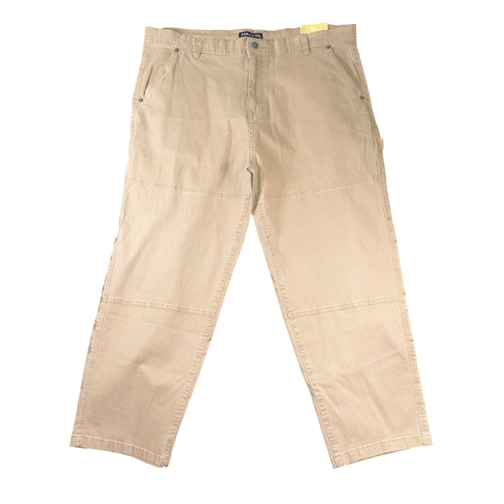 Burnside Pants Mens XL Mushroom Khaki Carpenter Workwear Twill Utility BT8567
